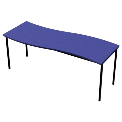 Zealand High Wave Rectangle School Table 1800x750x520mm Blue
