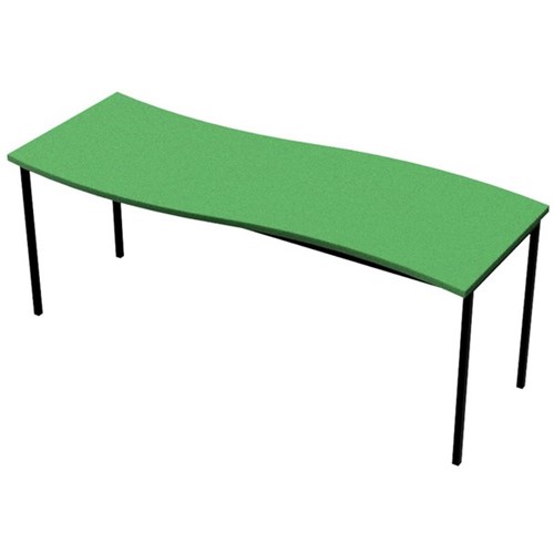 Zealand High Wave Rectangle School Table 1800x750x520mm Green