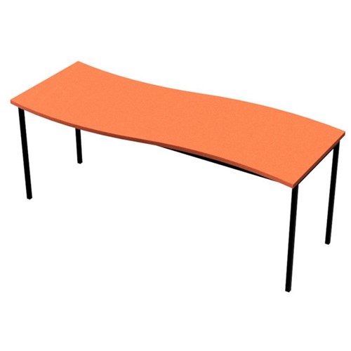 Zealand High Wave Rectangle School Table 1800x750x520mm Orange