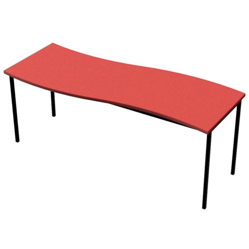 Zealand High Wave Rectangle School Table 1800x750x520mm Red
