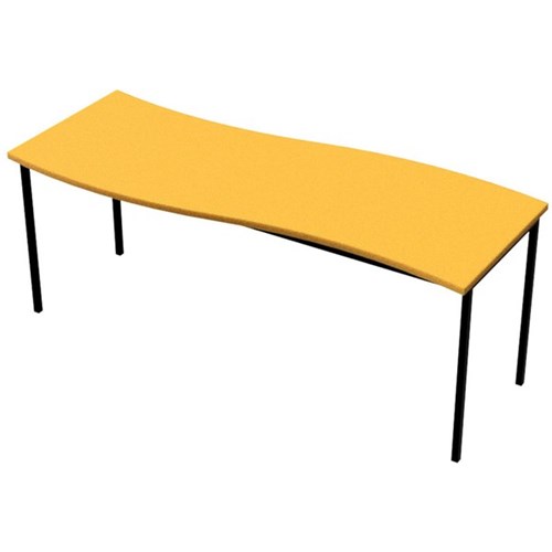Zealand High Wave Rectangle School Table 1800x750x520mm Yellow