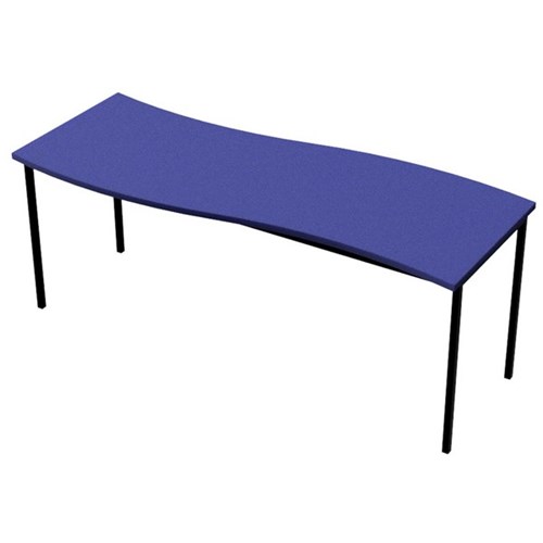 Zealand High Wave Rectangle School Table 1800x750x700mm Blue