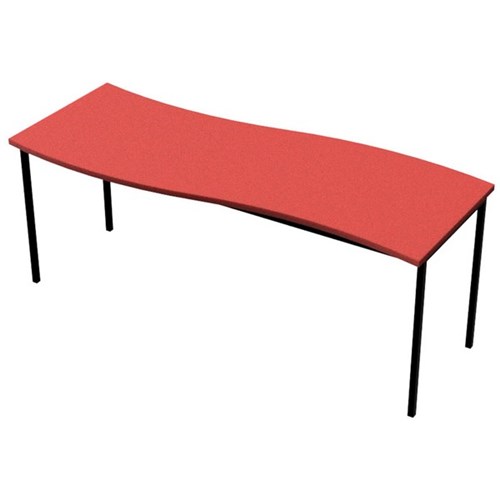 Zealand High Wave Rectangle School Table 1800x750x700mm Red