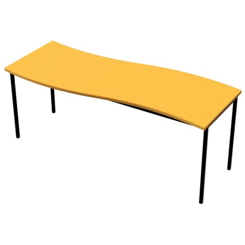 Zealand High Wave Rectangle School Table 1800x750x700mm Yellow