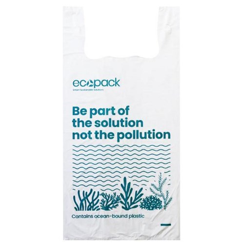 Ecopack Ocean Bound Plastic Recycled Bin Liners 18L, Carton of 5 Rolls of 100