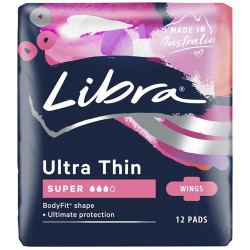Libra Ultrathin Pads Super With Wings Carton of 6 Packs of 12
