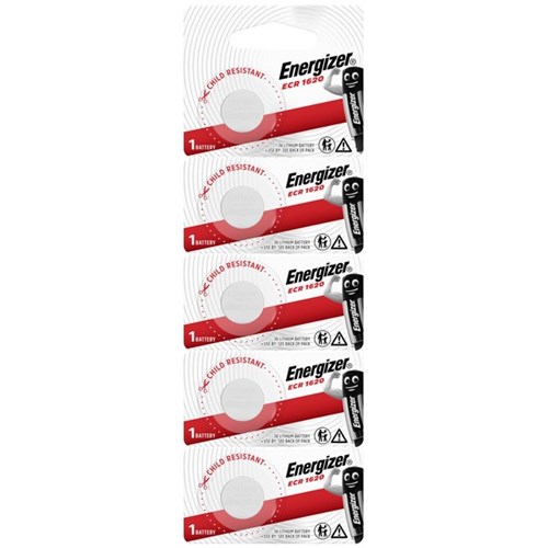 Energizer 1620 Lithium Coin Battery, Pack of 5