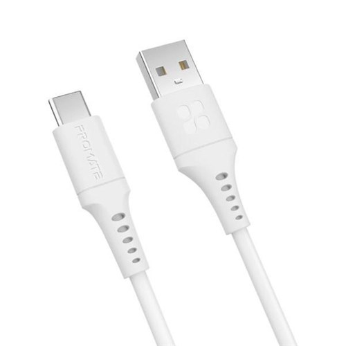 Promate USB-A to USB-C Charge and Sync Cable 1.2m White