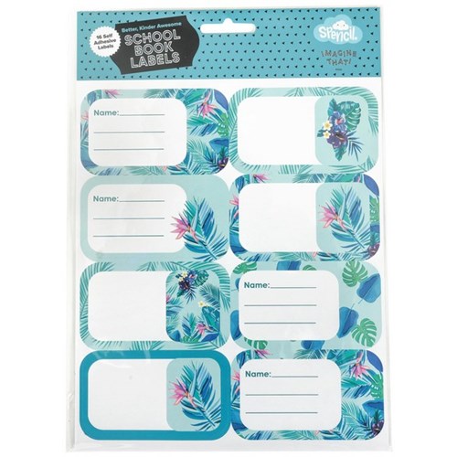 Spencil Name & Subject Labels Beach Blooms, Pack of 16