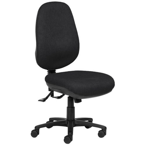 Charlie Extra High Back Task Chair 500 Seat 3 Lever Black Fabric