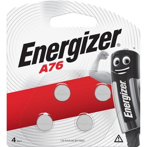 Energizer A76 Alkaline Button Batteries, Pack of 4