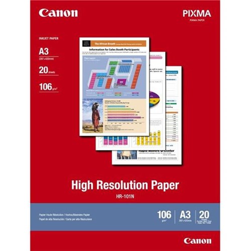 Canon A3 106gsm High Resolution Inkjet Paper, Pack of 20
