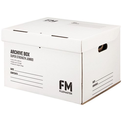 FM No 3 Jumbo Archive Storage Box File 432x370x286mm White