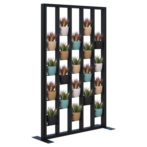 Connect Freestanding Plant Wall With Artificial Plants Room Divider 1200x1890mm Black/Black