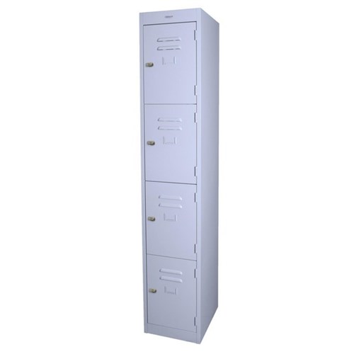 Steelco 4 Door Padlatch Locker 305x1830mm Silver Grey