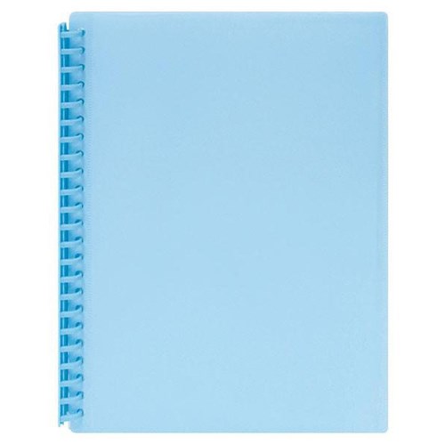 Marbig A4 Refillable Display Book 20 Pocket Pastel Blue