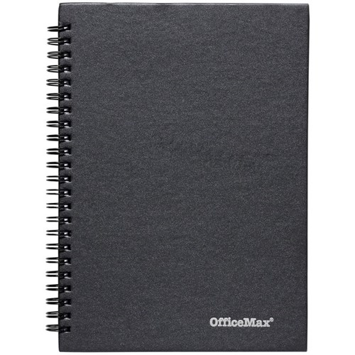 OfficeMax A4 Hard Cover Spiral Notebook 8mm 160 Pages