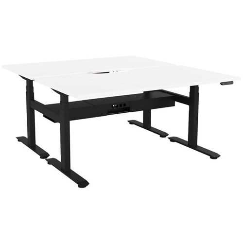Lever Double Sided Electric Height Adjustable Desk Pod 1500mm White/Black