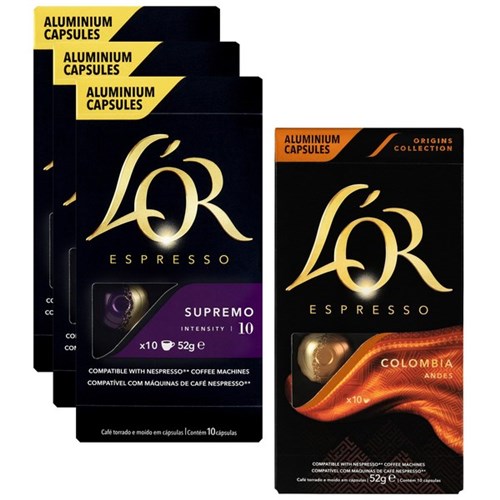 L'OR Espresso Supremo Coffee Capsules, 3 Packs of 10