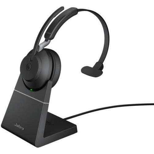 Jabra Evolve2 65 UC Mono Wireless Headset USB-A + Link 380 with Charging Stand Black