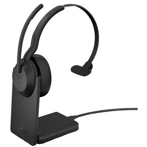 Jabra Evolve2 55 MS Mono Wireless Headset USB-A + Link 380 with Charging Stand Black