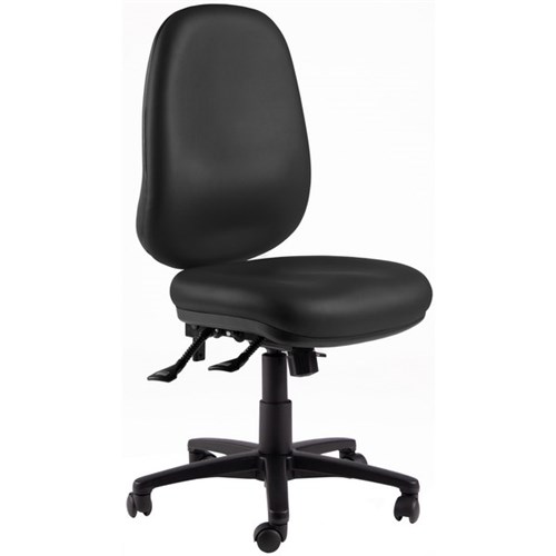 Charlie Extra High-Back Task Chair 3 Lever Black Vinyl
