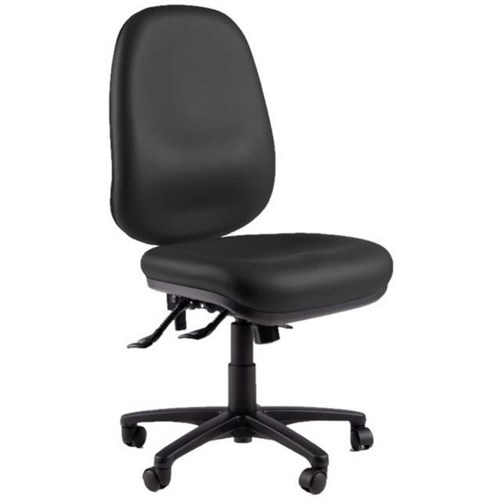 Charlie Extra High-Back Task Chair 3 Lever 500 Large Seat Black Vinyl