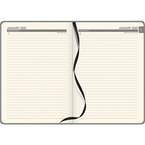 Collins A51 Diary A5 1 Day Per Page 2025 Executive Grey