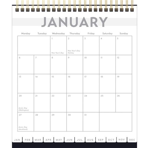 Collins Desk Calendar 2025 Block Colour Plaid