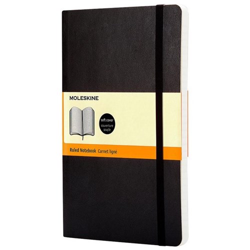 Moleskine Large Soft Cover Notebook Ruled Black 192 Pages