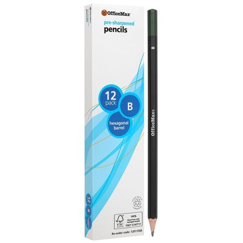 OfficeMax B Lead Pencils, Pack of 12