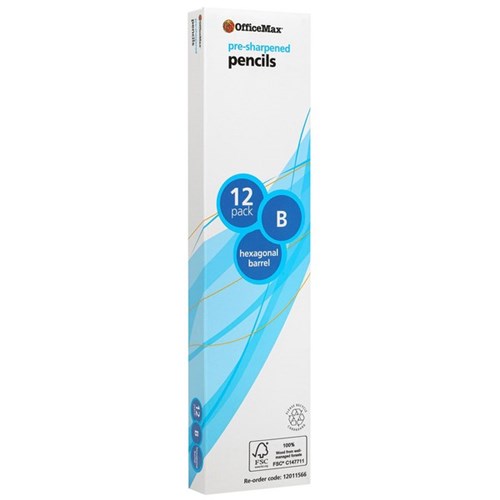 OfficeMax B Lead Pencils, Pack of 12