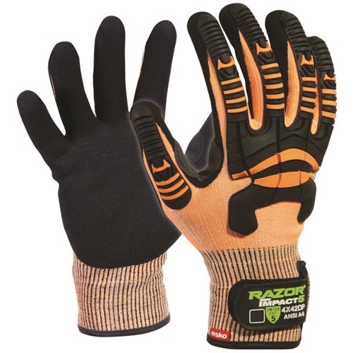 Esko Razor Impact 5 Gloves Orange, Pack of 12 Pairs