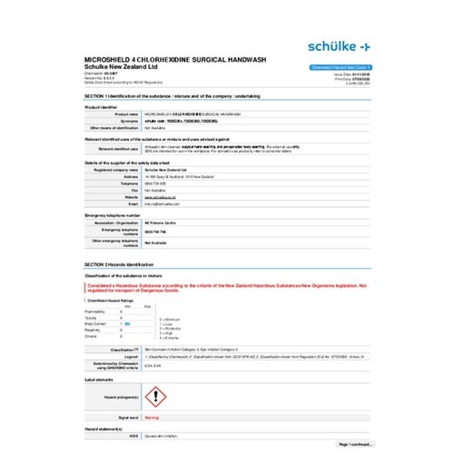 Microshield 4 Chlorhexidine Surgical Handwash 1.5L