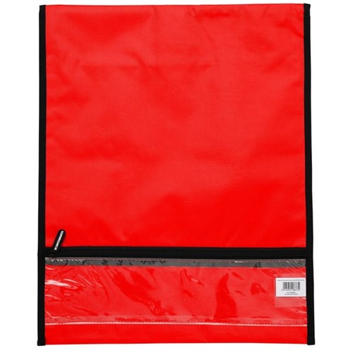 Warwick Homework Bag Hook & Loop Medium 290x360mm Red