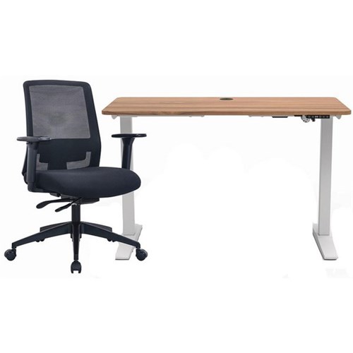 Mondo Lypta Desk & Mondo Zone Chair Bundle Walnut/Black
