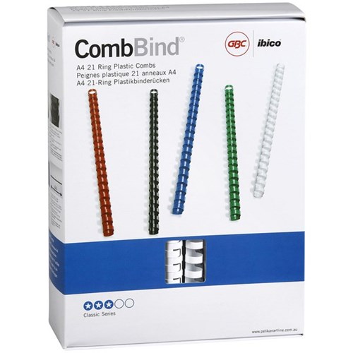 GBC Ibico 16mm Plastic Binding Coils 21 Ring White, Pack of 100