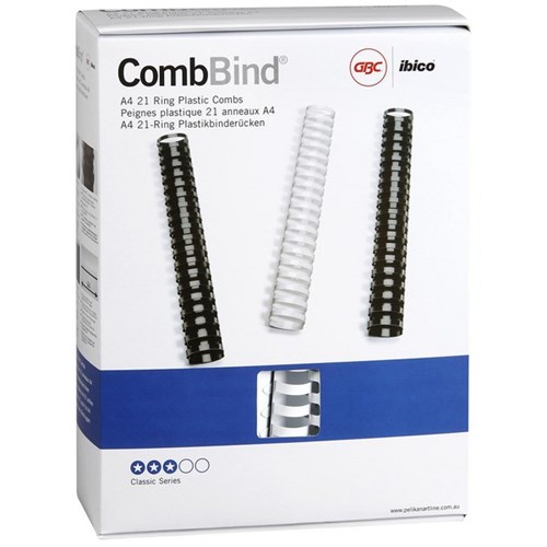 GBC Ibico 32mm Plastic Binding Coils 21 Ring White, Pack of 50