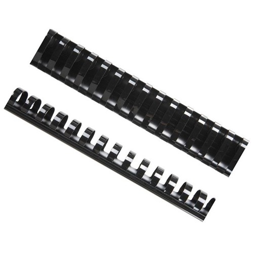 GBC 38mm Plastic Binding Coils 21 Ring Black, Pack of 50