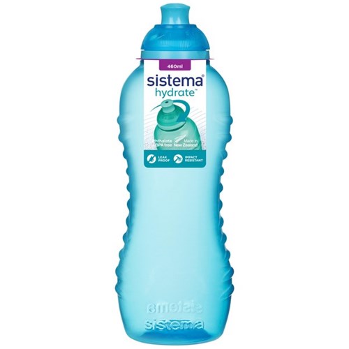 Sistema Hydrate Twist 'n' Sip Squeeze Bottle 460ml Assorted Colours