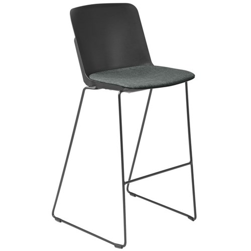Scout Barstool 515x535x1070mm Black Upholstered in Keylargo Anthracite