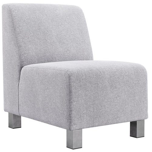FurnNZ Apollo Single Seater Sofa Chair Hawthorn Fabric/Silver