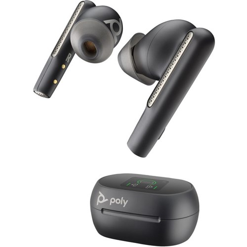 Poly Voyager Free 60+ UC Earbuds with BT700 USB-C Adaptor & Touchscreen Charge Case Carbon Black