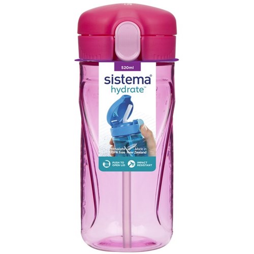 Sistema Quick Flip Drink Bottle 520ml Assorted Colours