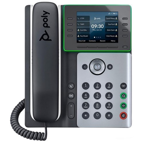Poly Edge E300 IP Phone PoE-Enabled Black/Silver