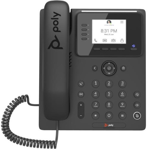 Poly CCX 350 IP MS and PoE-enabled Business Phone Black