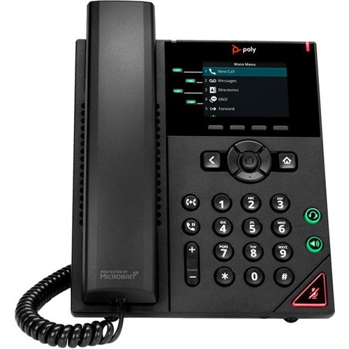 Poly VVX 250 4-Line IP and PoE-enabled Business Phone Black