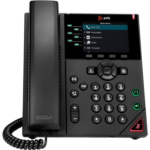 Poly VVX 350 6-Line IP and PoE-enabled Business Phone Black