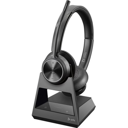 Poly Savi 7320 Office Stereo DECT 1880-1900 MHz Wireless Headset Black