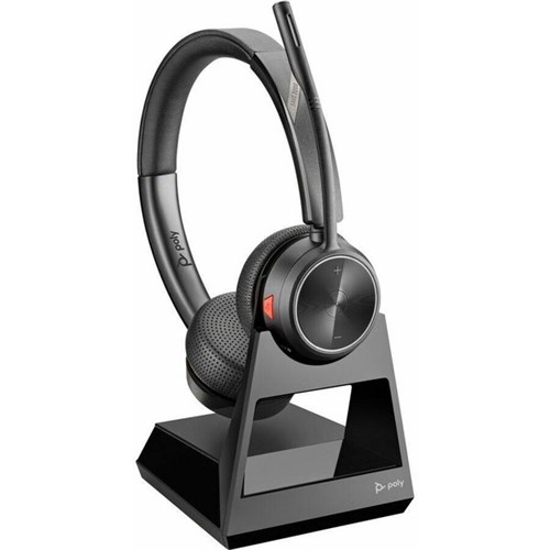 Poly Savi 7220 Office Stereo DECT 1880-1900 MHz Wireless Headset Black